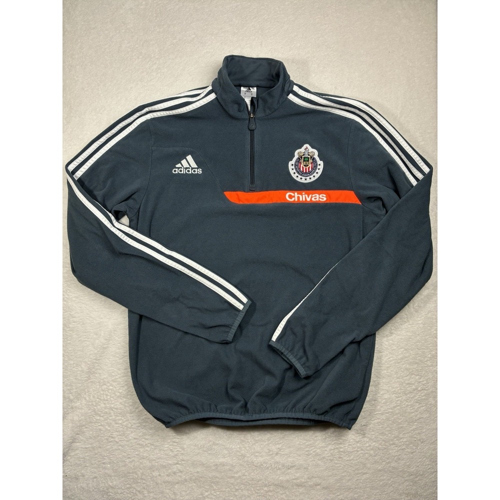 2012-13 Adidas Chivas Rare Gray Training Jacket Fleece Half Zip Neck Men's M